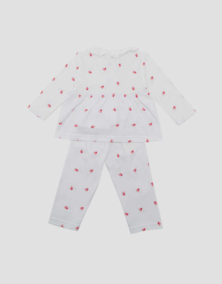 LITTLE M RUFFLE FULLPRINT LOVES PAKAIAN SETELAN PIYAMA BAYI