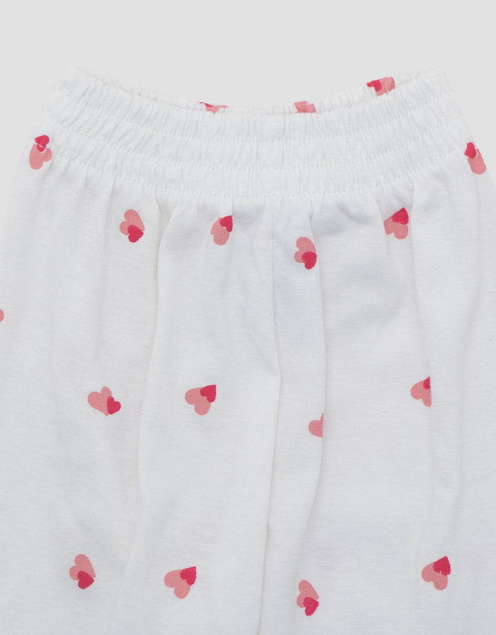 LITTLE M RUFFLE FULLPRINT LOVES PAKAIAN SETELAN PIYAMA BAYI
