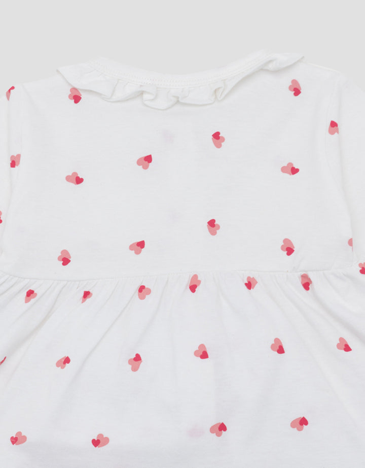 LITTLE M RUFFLE FULLPRINT LOVES PAKAIAN SETELAN PIYAMA BAYI