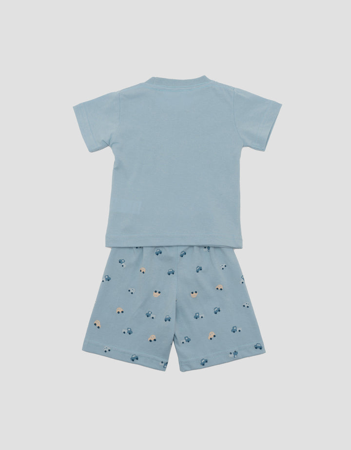 LITTLE M PRINT ROLLING CARS PAKAIAN SETELAN BAYI