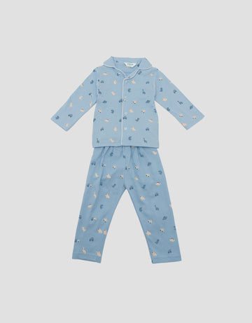 LITTLE M KERAH FULLPRINT DINO & CARS PAKAIAN SETELAN PIYAMA BAYI