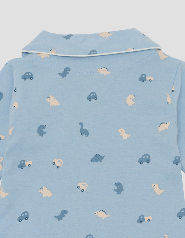 LITTLE M KERAH FULLPRINT DINO & CARS PAKAIAN SETELAN PIYAMA BAYI