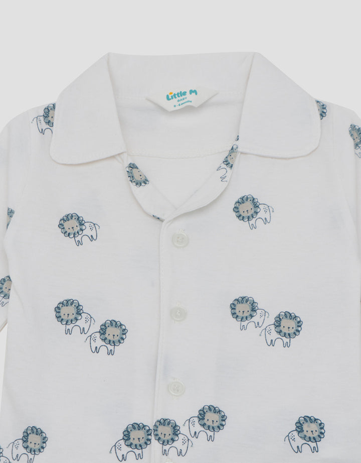 LITTLE M KERAH FULLPRINT LIONS PAKAIAN SETELAN PIYAMA BAYI