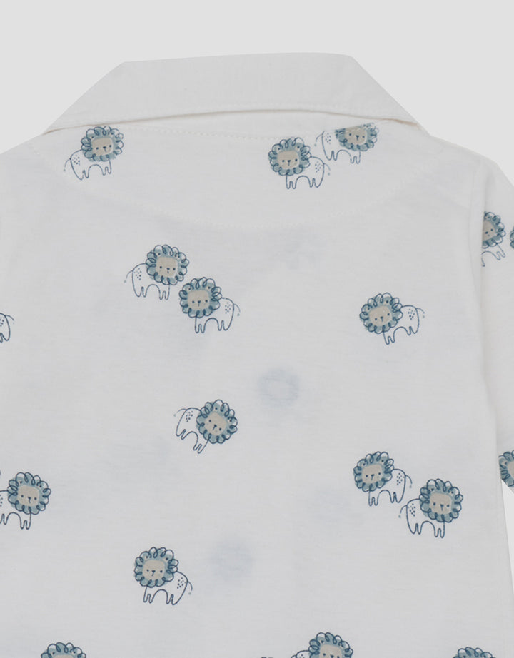 LITTLE M KERAH FULLPRINT LIONS PAKAIAN SETELAN PIYAMA BAYI