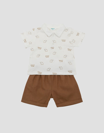 LITTLE M FULLPRINT BEARY CUTE PAKAIAN SETELAN BAYI