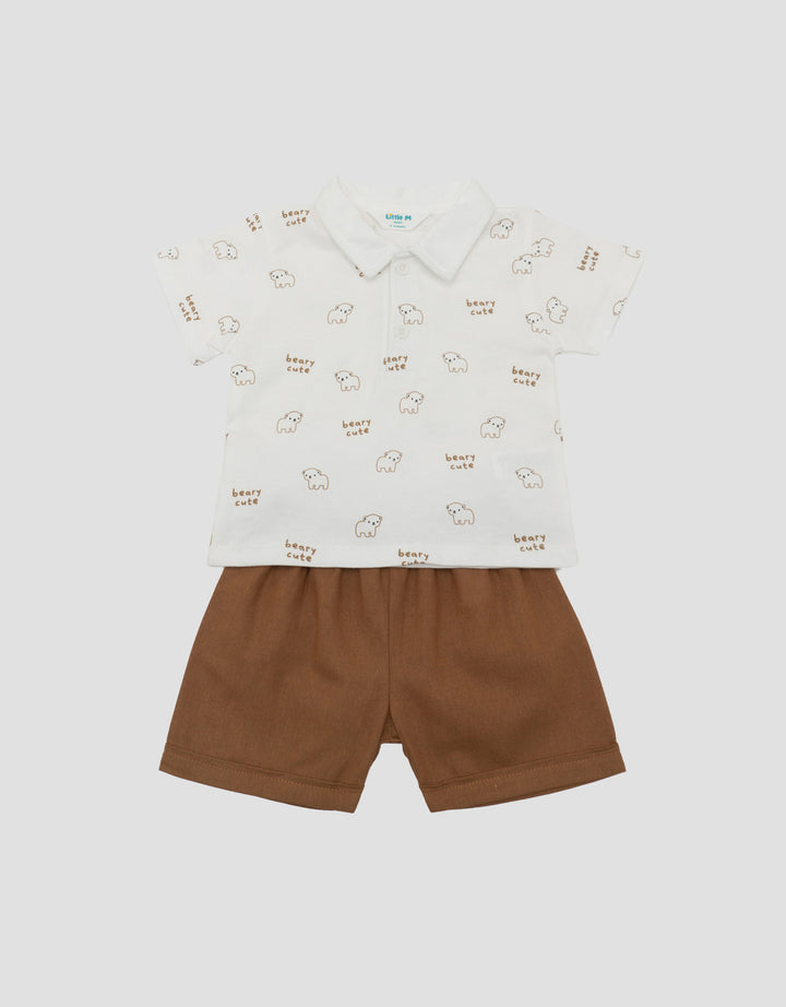 LITTLE M FULLPRINT BEARY CUTE PAKAIAN SETELAN BAYI
