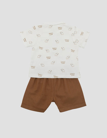 LITTLE M FULLPRINT BEARY CUTE PAKAIAN SETELAN BAYI