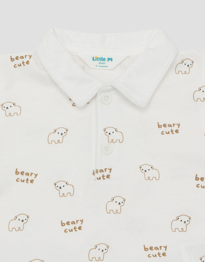 LITTLE M FULLPRINT BEARY CUTE PAKAIAN SETELAN BAYI