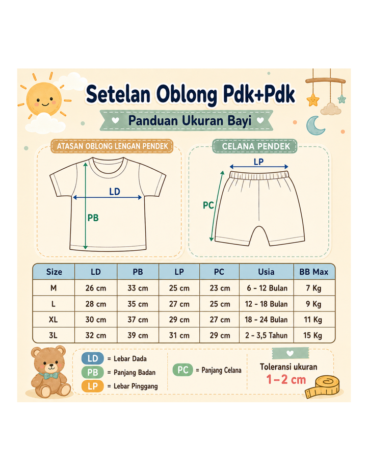 MXM DETAIL BUTTON PACK OF 3 PAKAIAN SETELAN BAYI