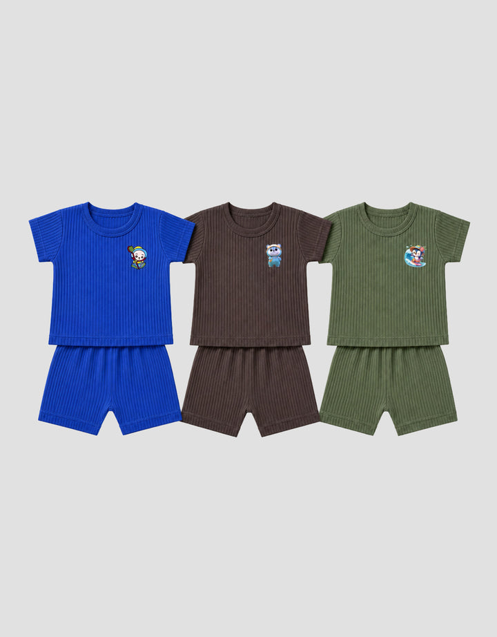 MXM ROUND NECK PAKAIAN PACK OF 3 SETELAN BAYI