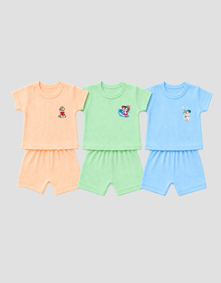 MXM PRINTED PAKAIAN PACK OF 3 SETELAN BAYI