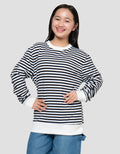 MxM Stripe Print Sweater Anak Perempuan