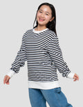 MxM Stripe Print Sweater Anak Perempuan