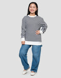 MxM Stripe Print Sweater Anak Perempuan