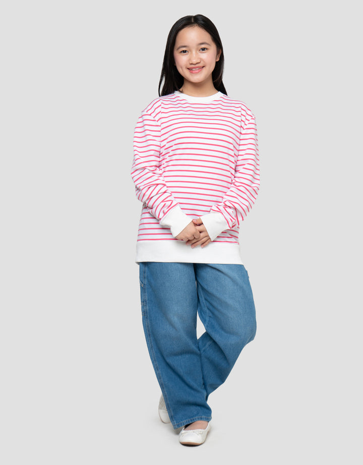 MxM Stripe Print Sweater Anak Perempuan