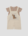 LITTLE M DINO SET JUMPSUIT OVERALL BAYI