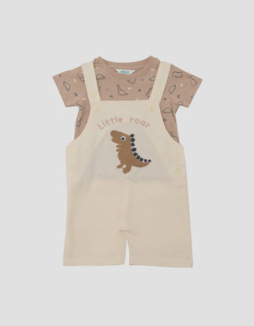 LITTLE M DINO SET JUMPSUIT OVERALL BAYI