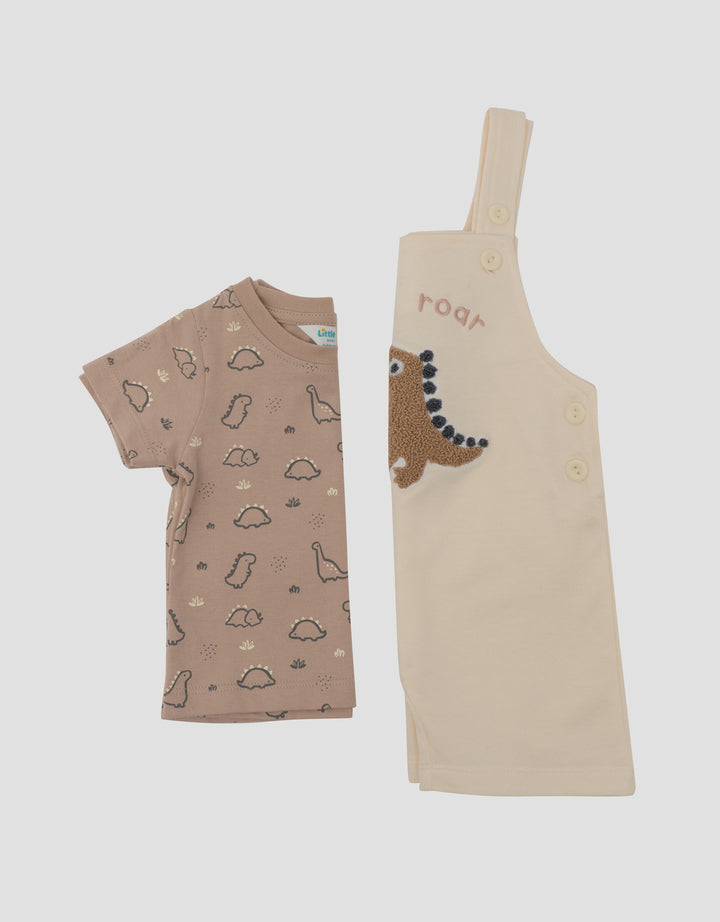 LITTLE M DINO SET JUMPSUIT OVERALL BAYI