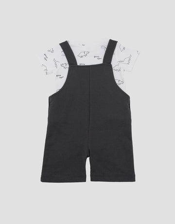 LITTLE M DINO SET JUMPSUIT OVERALL BAYI