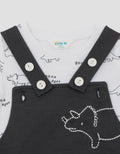 LITTLE M DINO SET JUMPSUIT OVERALL BAYI