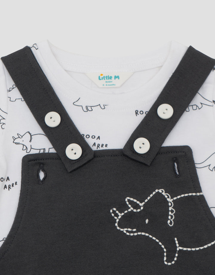 LITTLE M DINO SET JUMPSUIT OVERALL BAYI
