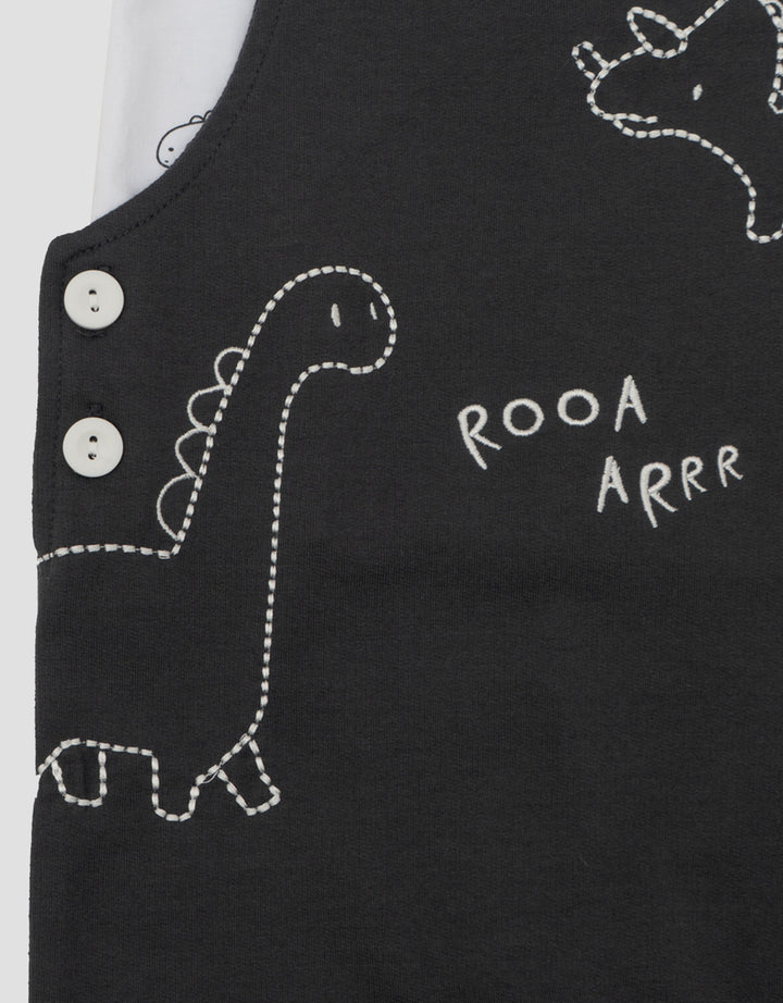 LITTLE M DINO SET JUMPSUIT OVERALL BAYI
