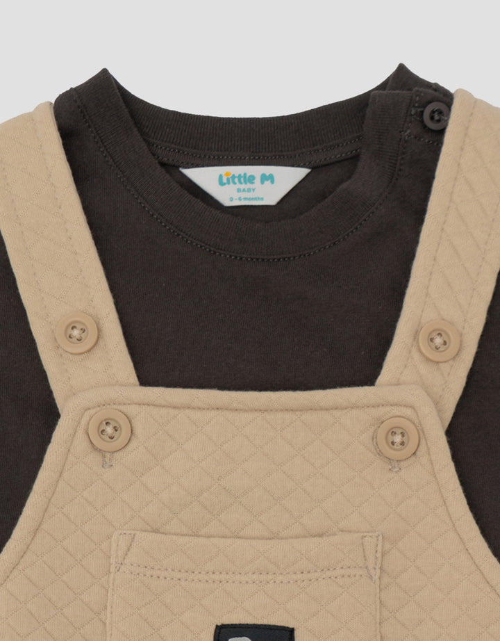 LITTLE M DINO SET JUMPSUIT OVERALL BAYI