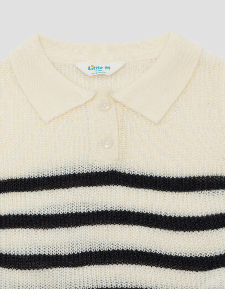 LITTLE M STRIPE KAOS POLO BAYI