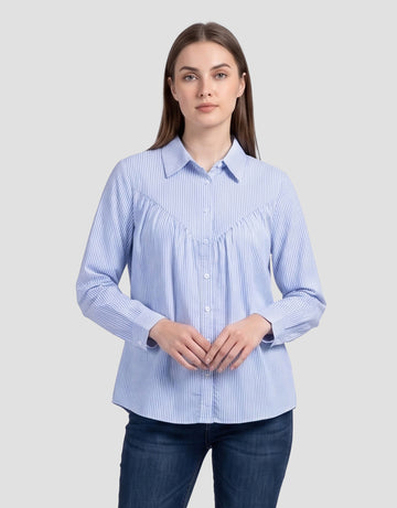 MXM FULL STRIPE PRINT KEMEJA LENGAM PANJANG WANITA