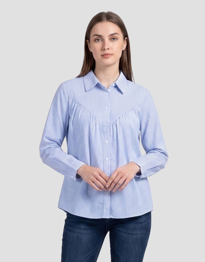 MXM FULL STRIPE PRINT KEMEJA LENGAM PANJANG WANITA