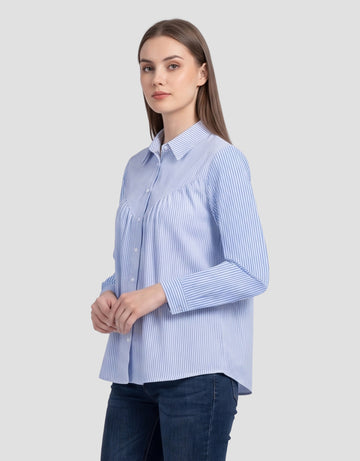 MXM FULL STRIPE PRINT KEMEJA LENGAM PANJANG WANITA