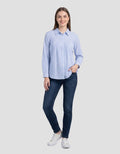 MXM FULL STRIPE PRINT KEMEJA LENGAM PANJANG WANITA