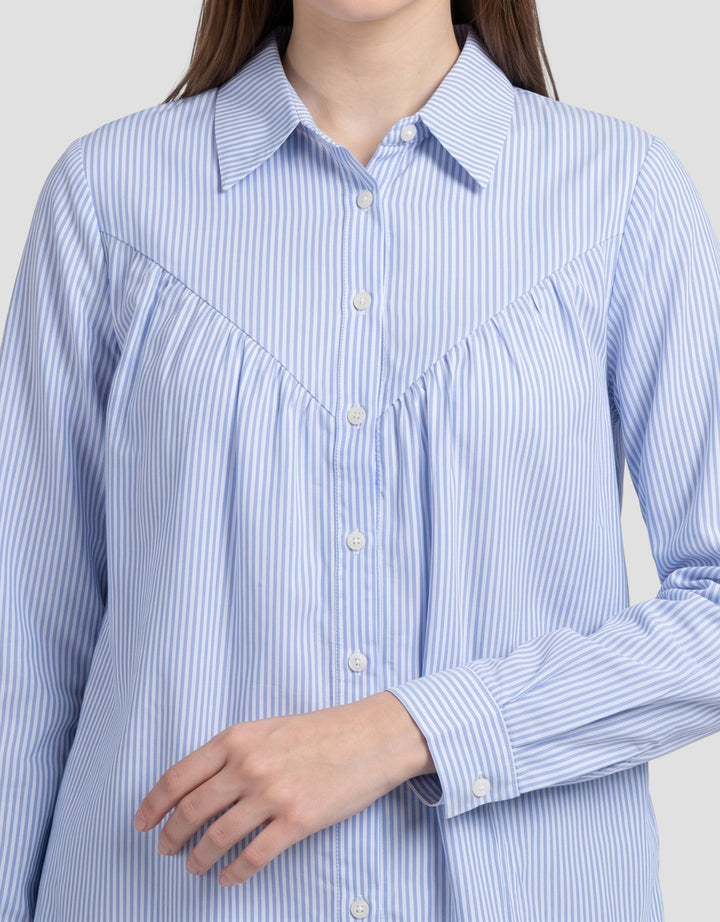 MXM FULL STRIPE PRINT KEMEJA LENGAM PANJANG WANITA