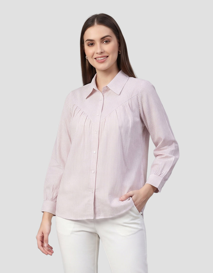 MXM FULL STRIPE PRINT KEMEJA LENGAM PANJANG WANITA