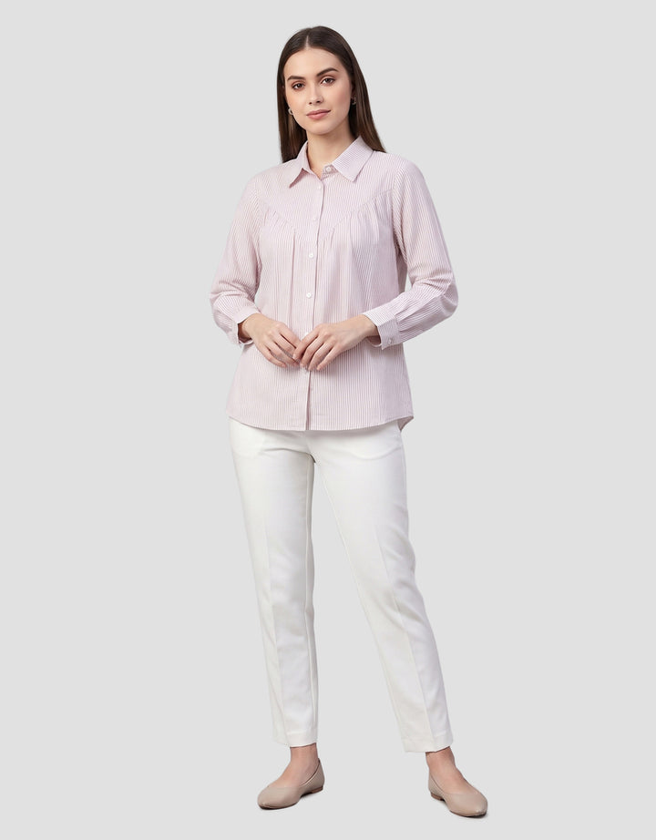 MXM FULL STRIPE PRINT KEMEJA LENGAM PANJANG WANITA