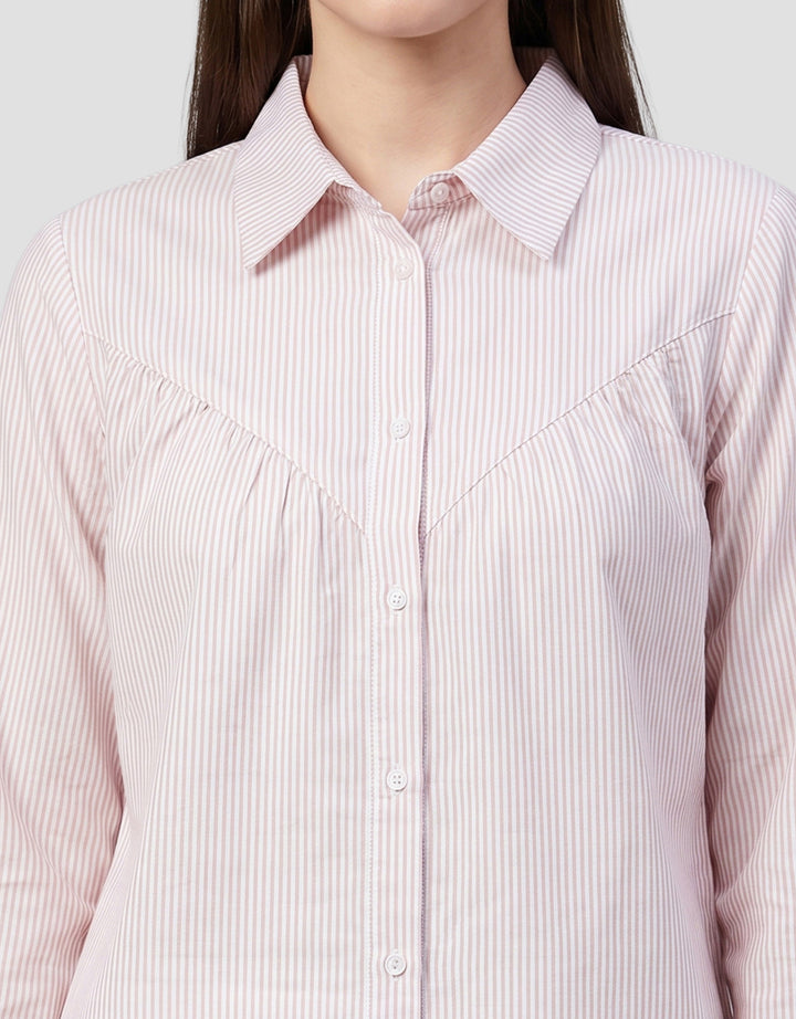 MXM FULL STRIPE PRINT KEMEJA LENGAM PANJANG WANITA