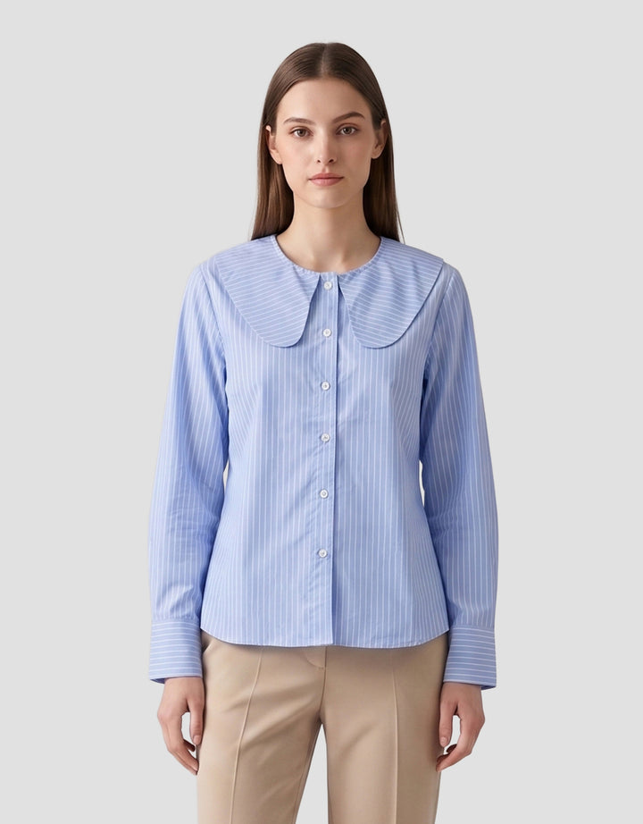 MXM PETER PAN COLLAR KEMEJA LENGAN PANJANG WANITA