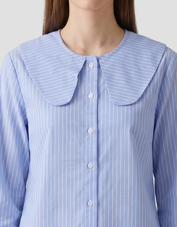 MXM PETER PAN COLLAR KEMEJA LENGAN PANJANG WANITA