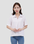 MXM CHECK PRINT KEMEJA LENGAN PENDEK WANITA