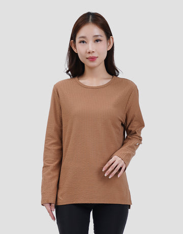 MXM ROUND NECK KRINKEL KAOS LENGAN PANJANG WANITA