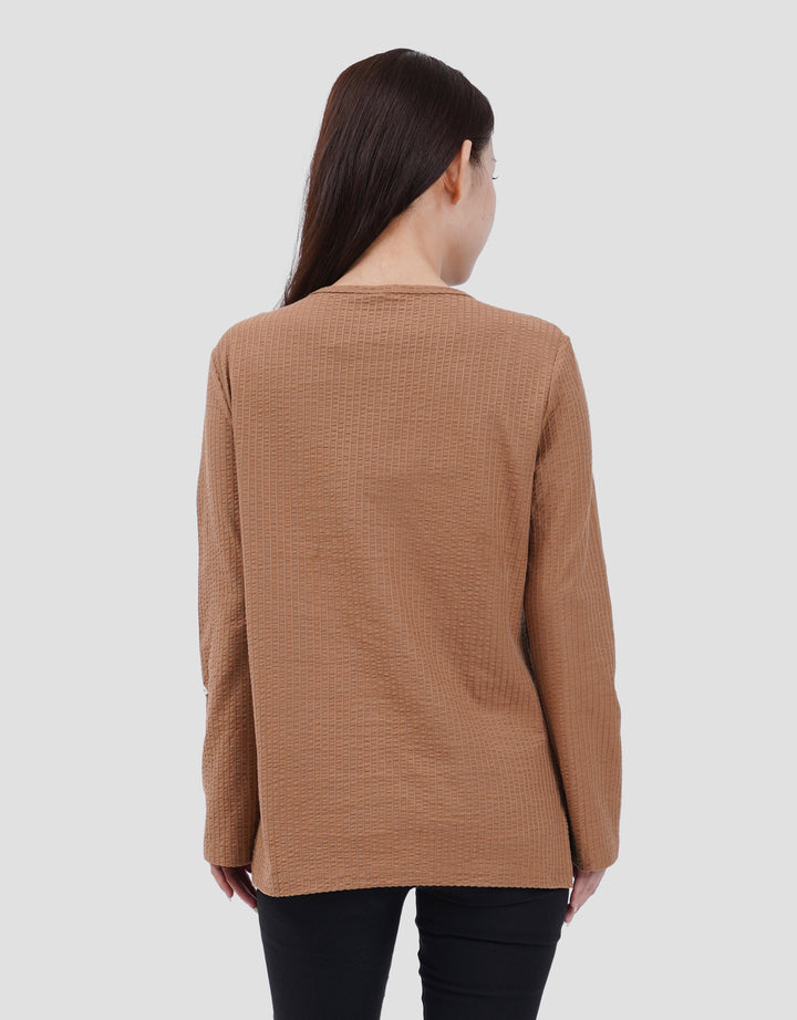 MXM ROUND NECK KRINKEL KAOS LENGAN PANJANG WANITA