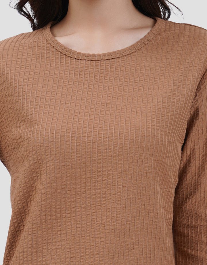 MXM ROUND NECK KRINKEL KAOS LENGAN PANJANG WANITA