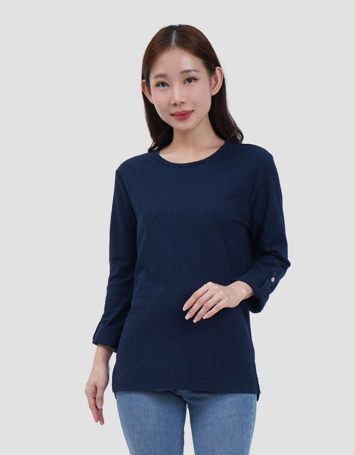 MXM ROUND NECK KRINKEL KAOS LENGAN PANJANG WANITA