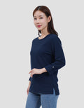 MXM ROUND NECK KRINKEL KAOS LENGAN PANJANG WANITA