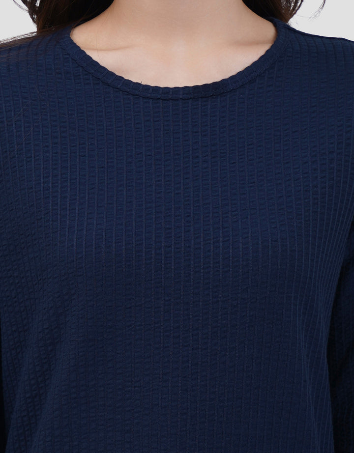 MXM ROUND NECK KRINKEL KAOS LENGAN PANJANG WANITA