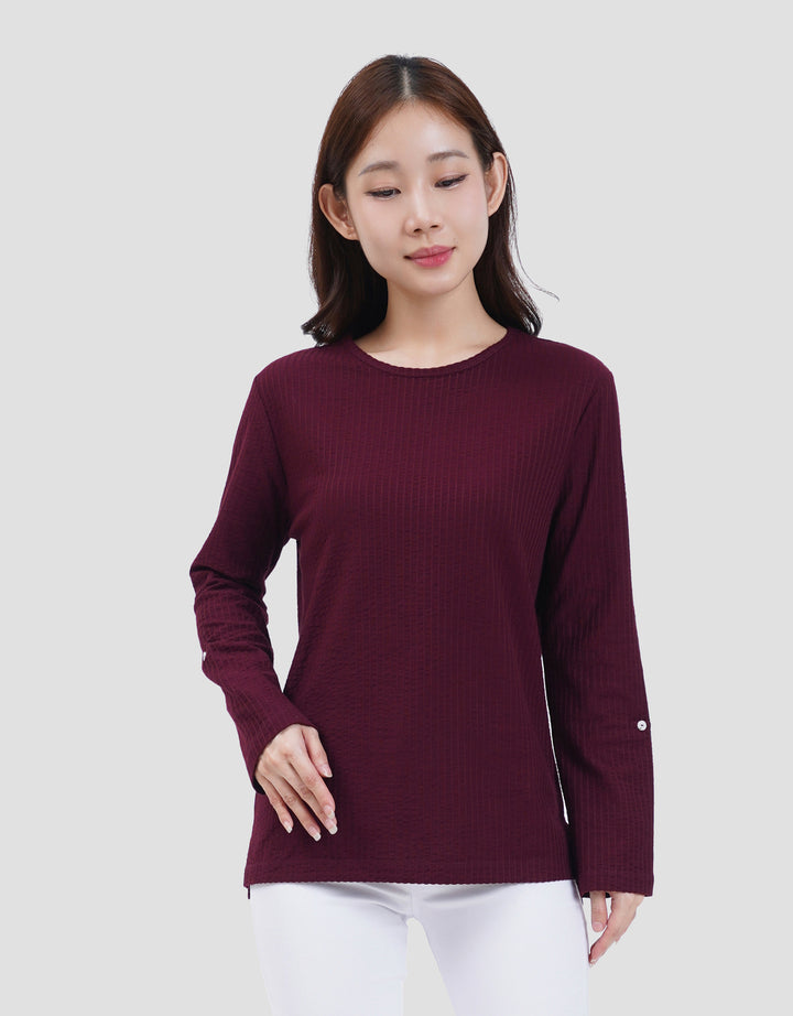MXM ROUND NECK KRINKEL KAOS LENGAN PANJANG WANITA