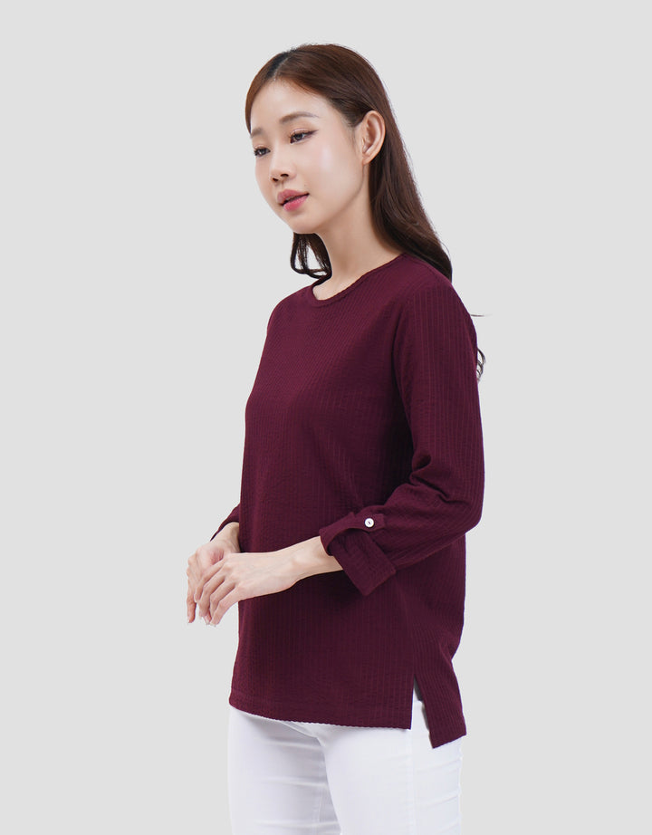 MXM ROUND NECK KRINKEL KAOS LENGAN PANJANG WANITA