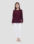 MXM ROUND NECK KRINKEL KAOS LENGAN PANJANG WANITA