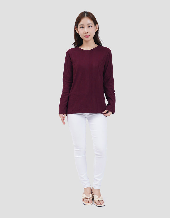 MXM ROUND NECK KRINKEL KAOS LENGAN PANJANG WANITA