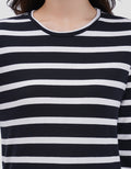 MXM ROUND NECK STRIPE KAOS LENGAN PANJANG WANITA